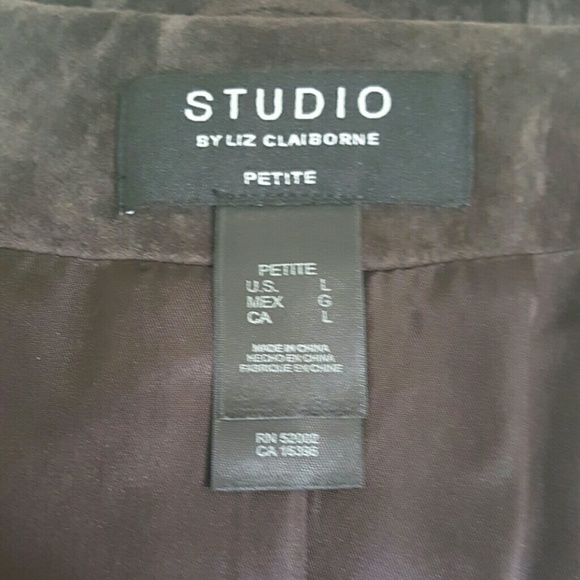 Liz Claiborne leather suede brown jacket women size LP - Picture 8 of 8